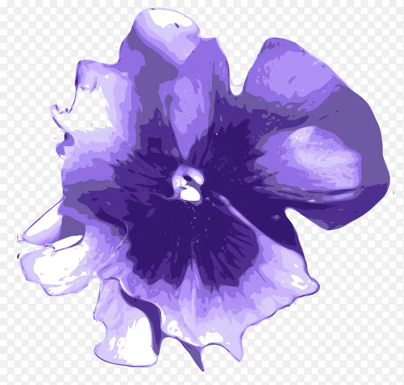 紫色水墨画花卉