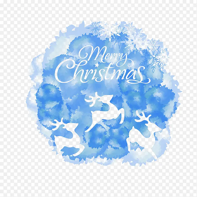 蓝色麋鹿圣诞节图标