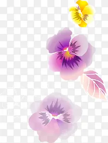 手绘精美紫色花朵