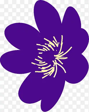 紫色花卉插画展板