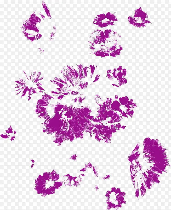 水彩艺术紫色花朵