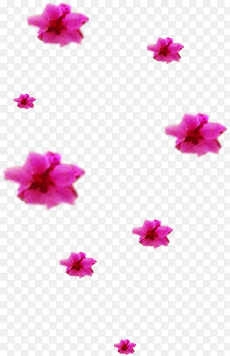 手绘紫色漂浮花朵设计
