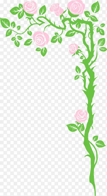 粉色手绘小花植物