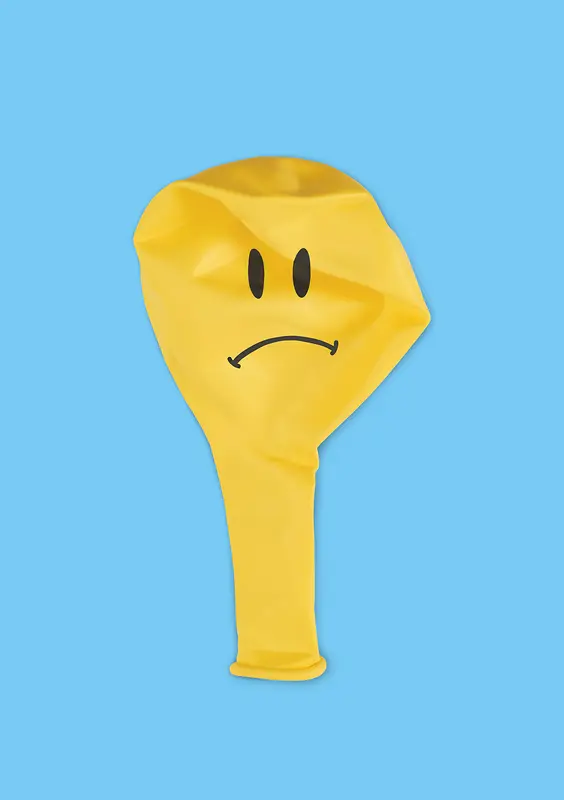 黄色哭脸气球海报背景