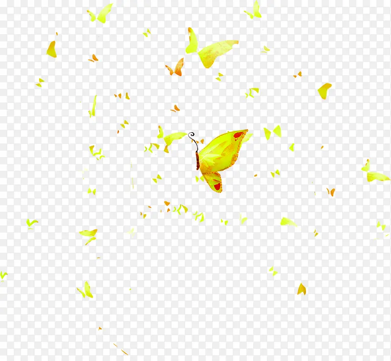 唯美黄色蝴蝶背景