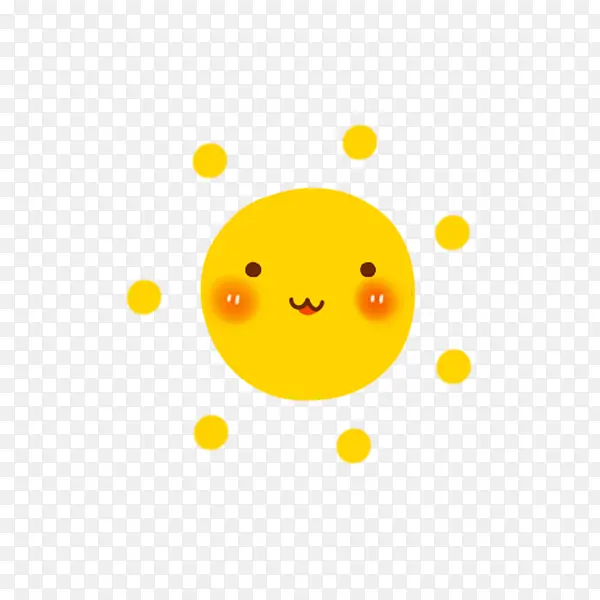 黄色卡通笑脸太阳