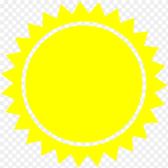 黄色卡通手绘太阳