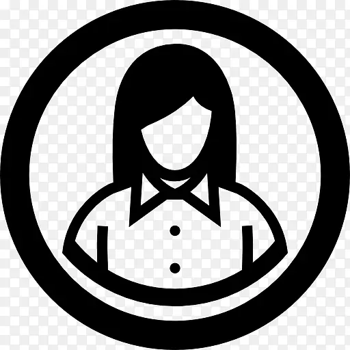 女性用户在一个圆圈图标