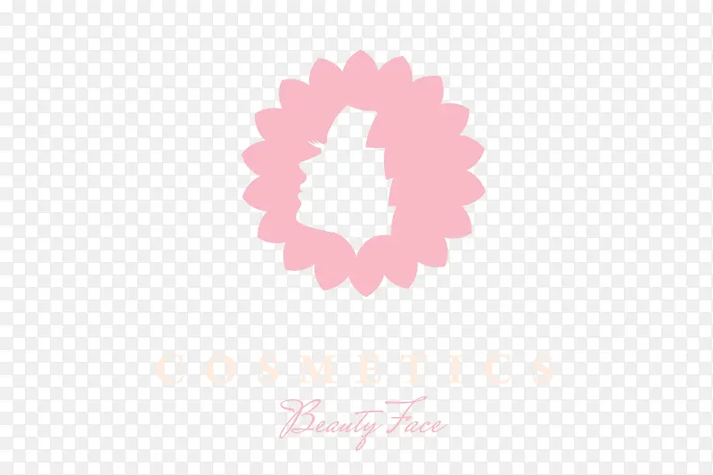 素雅淡粉色化妆品品牌标识