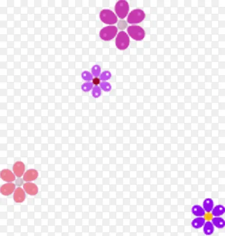 手绘紫粉色化妆品小花