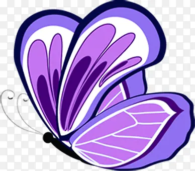 手绘紫色春季蝴蝶装饰