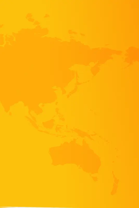 手绘橙黄色全球地图