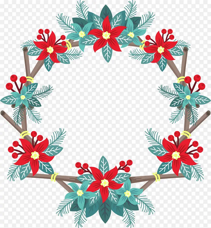 矢量手绘花环