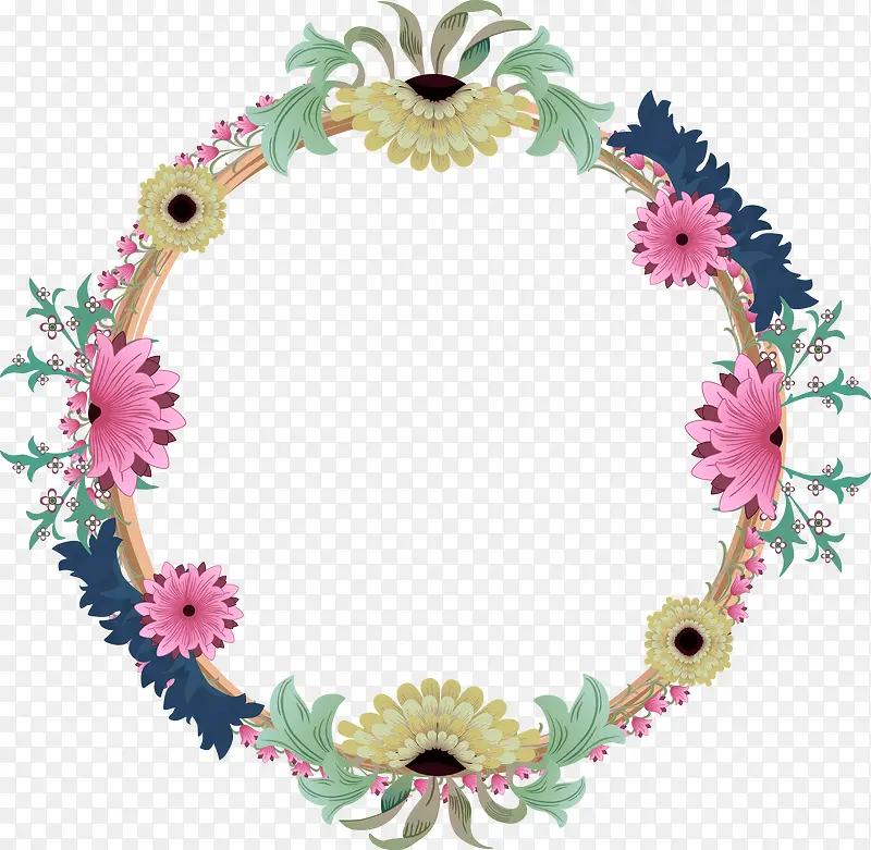 矢量手绘花环