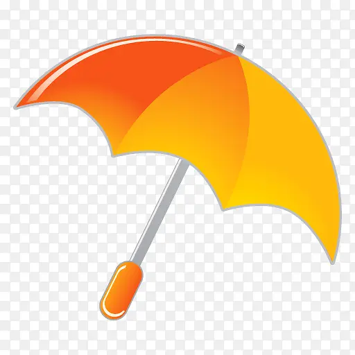 橙黄色的雨伞图标