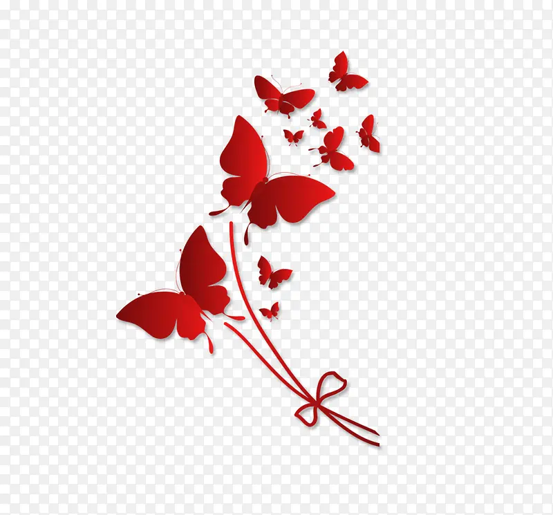 红色蝴蝶挂件