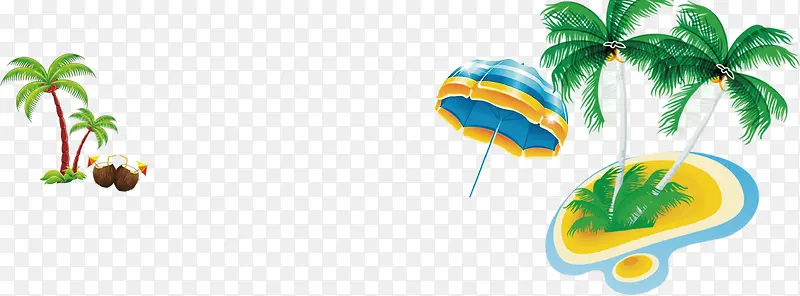 椰子树椰子夏季遮阳伞