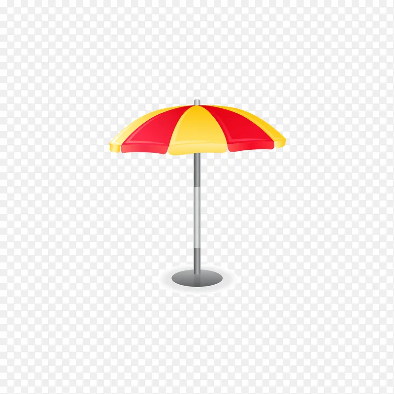 红黄色的遮阳伞