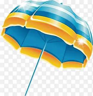 蓝黄色遮阳伞