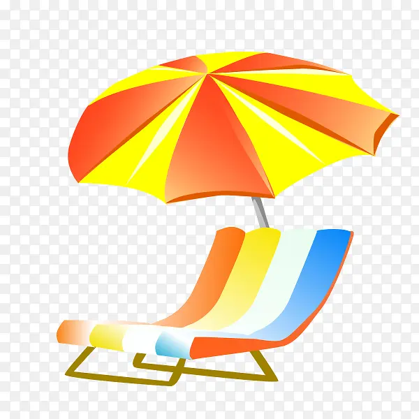 矢量卡通太阳伞海滩素材