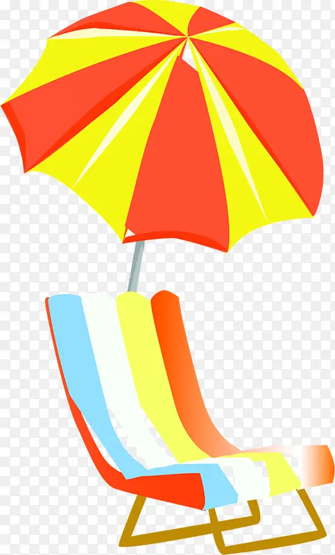 夏日卡通手绘遮阳伞