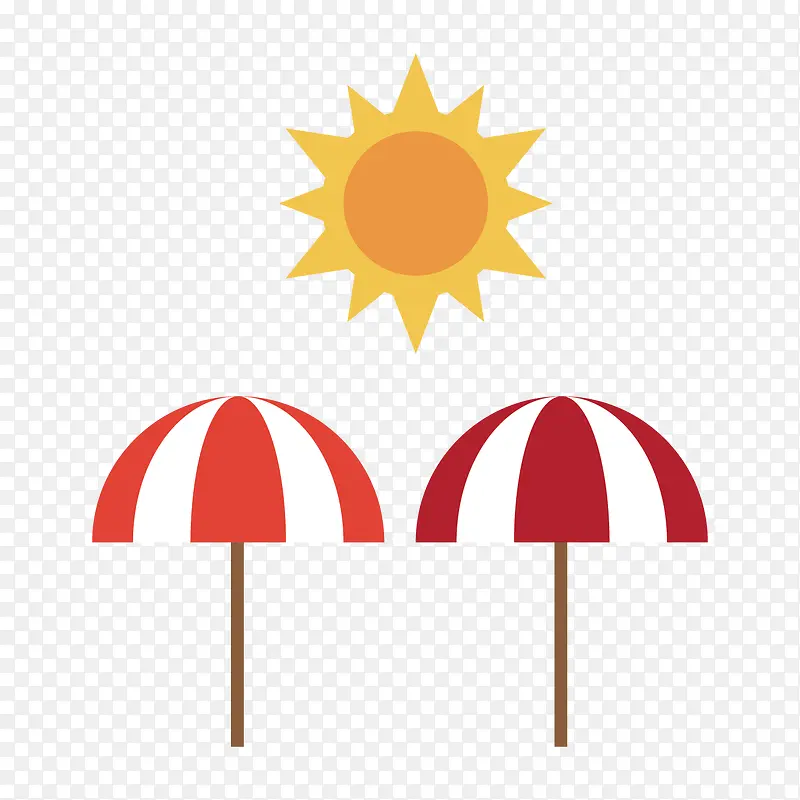 太阳太阳伞矢量素材