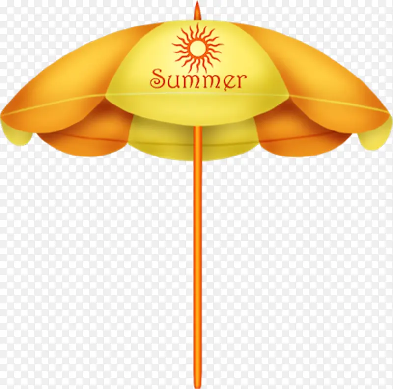 黄色卡通遮阳伞素材夏天