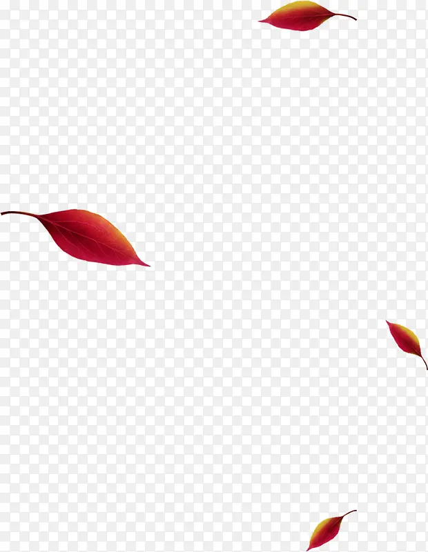 创意元素高清手绘红色枫叶
