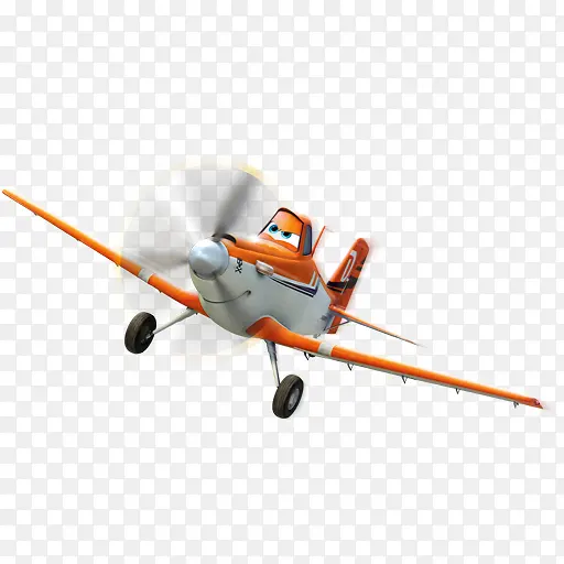 卡通橙色飞机图标