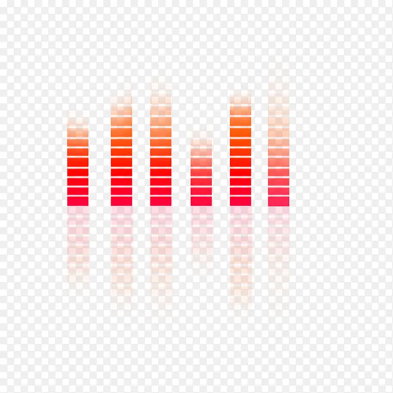 红色简约音浪效果元素