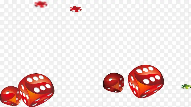 红色骰子装饰元素