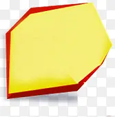 黄红色不规则形状标签