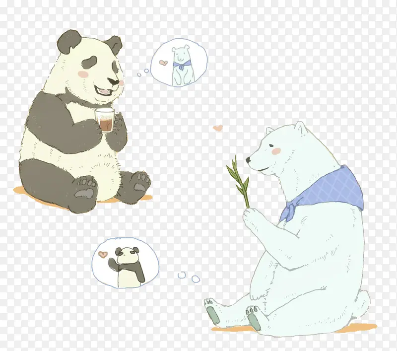 熊猫与白熊素材