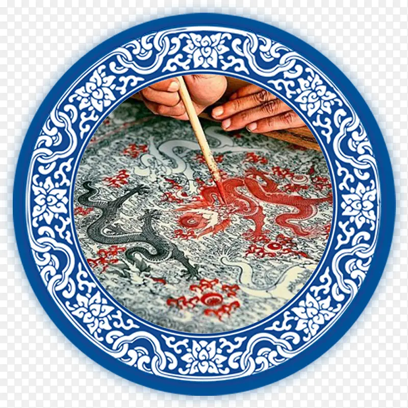 中国风青花瓷瓷器素材