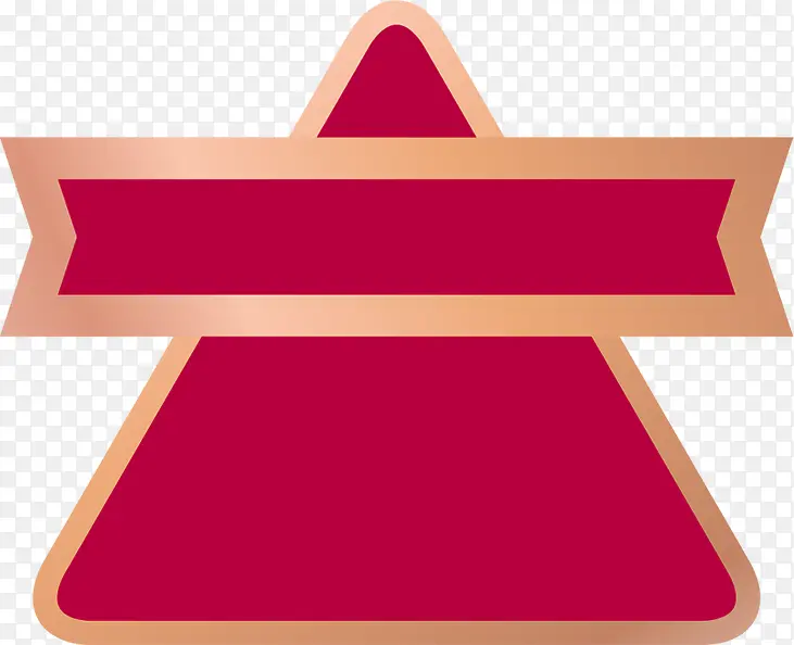 粉黄色边框三角图标