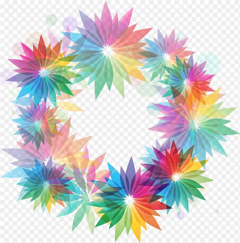 矢量炫彩花卉背景素材
