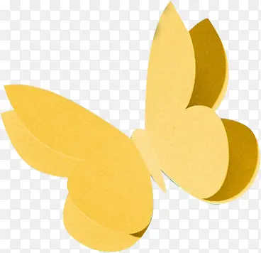 黄色剪纸效果蝴蝶元素