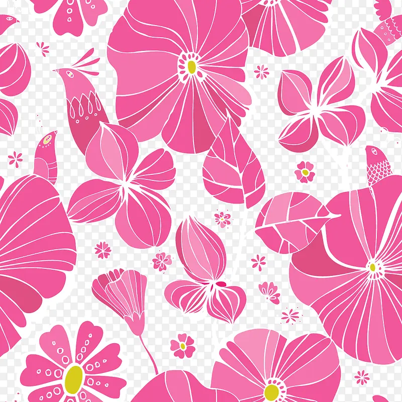 粉色花背景—矢量素材