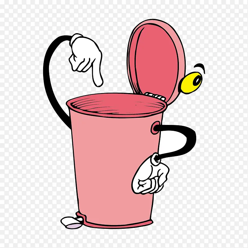 粉色卡通垃圾桶