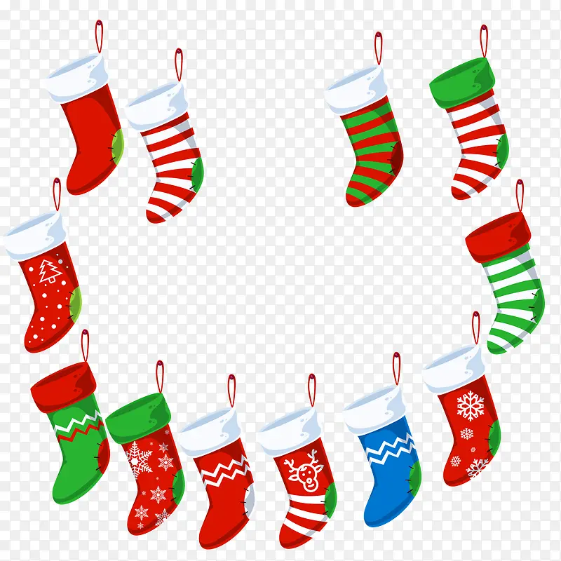 创意合成效果圣诞节元素小袜子