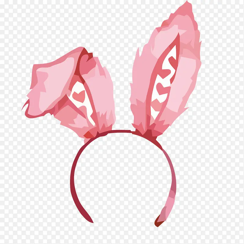 矢量粉色兔子耳朵素材