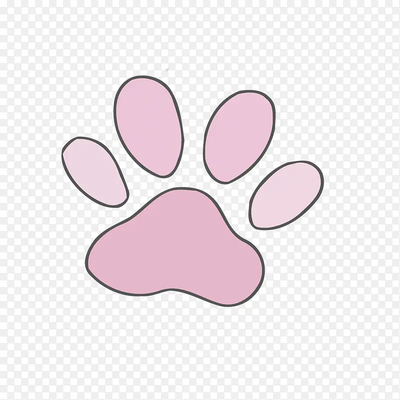 矢量粉色猫脚印装饰素材