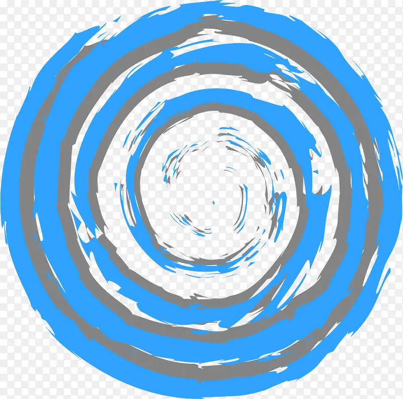 矢量手绘蓝色圆圈