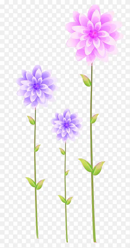 手绘紫蓝色婚礼花朵