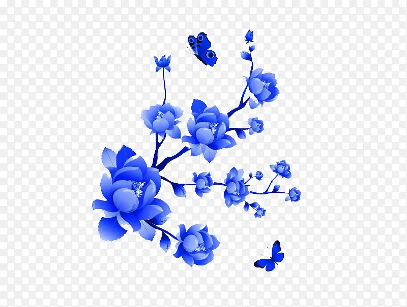 蓝色花朵素材图片