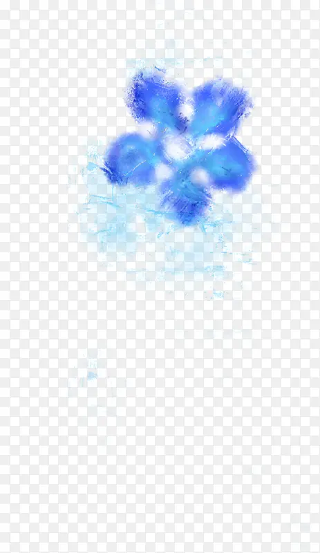 蓝色花朵手绘美景