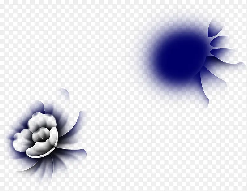 蓝色阴影花朵植物素材