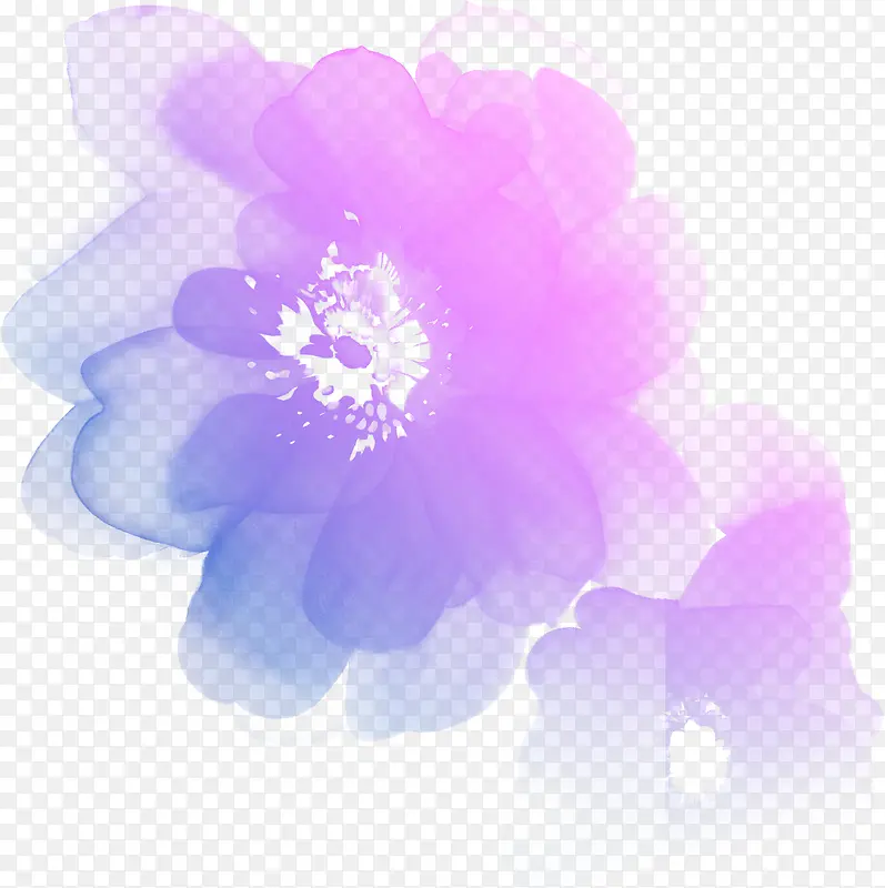 蓝色粉色花朵效果