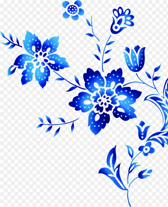 蓝色唯美创意花朵设计