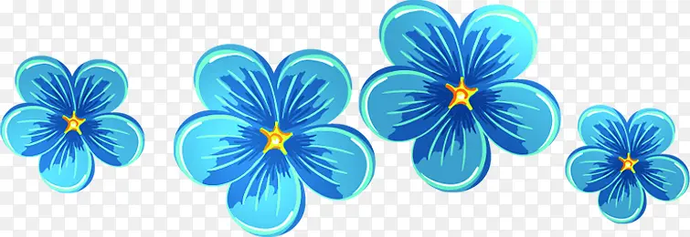 蓝色唯美可爱手绘花朵